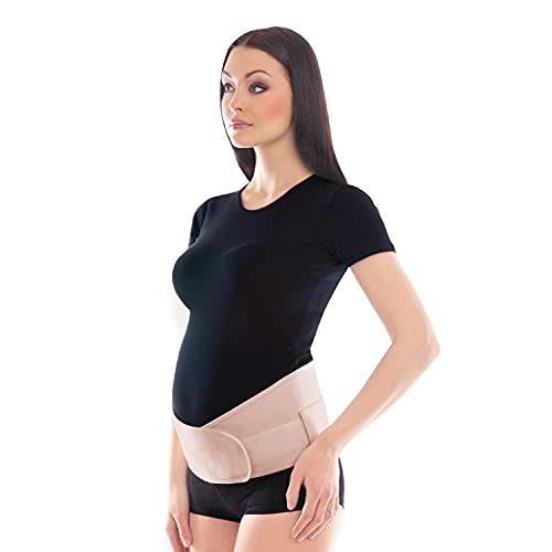 TOROS-GROUP Cinturón de sujeción para embarazadas; alivio pélvico y de espalda; faja abdominal para embarazadas; banda de sujeción prenatal Medium Beige