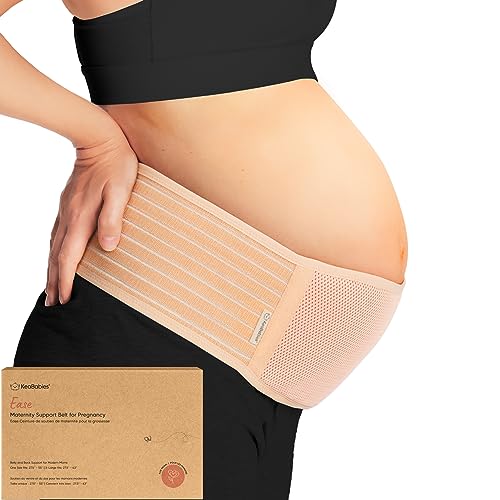 KeaBabies Banda De Maternidad Para El Embarazo - Cinturón De Soporte Para Embarazo Suave & Transpirable - Bandas De Soporte Pélvico (Classic Ivory)