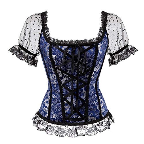 Zooma Mujeres Sexy Lace Corsé Underbust Slimming Vintage Bustier Corset Negro - Corsé - para Mujer